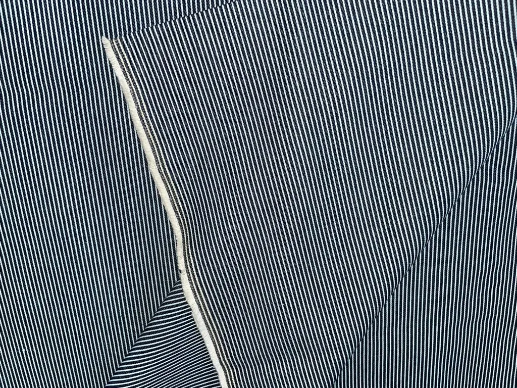 100% Cotton Denim  Fabric 58" wide available in THREE styles [DENIM NAVY PIN STRIPE DENIM NAVY BROWN AND GREY STRIPE DENIM SUSTAINABLE 2 X2 TWILL TENCIL COTTON] [14042/43/12376]