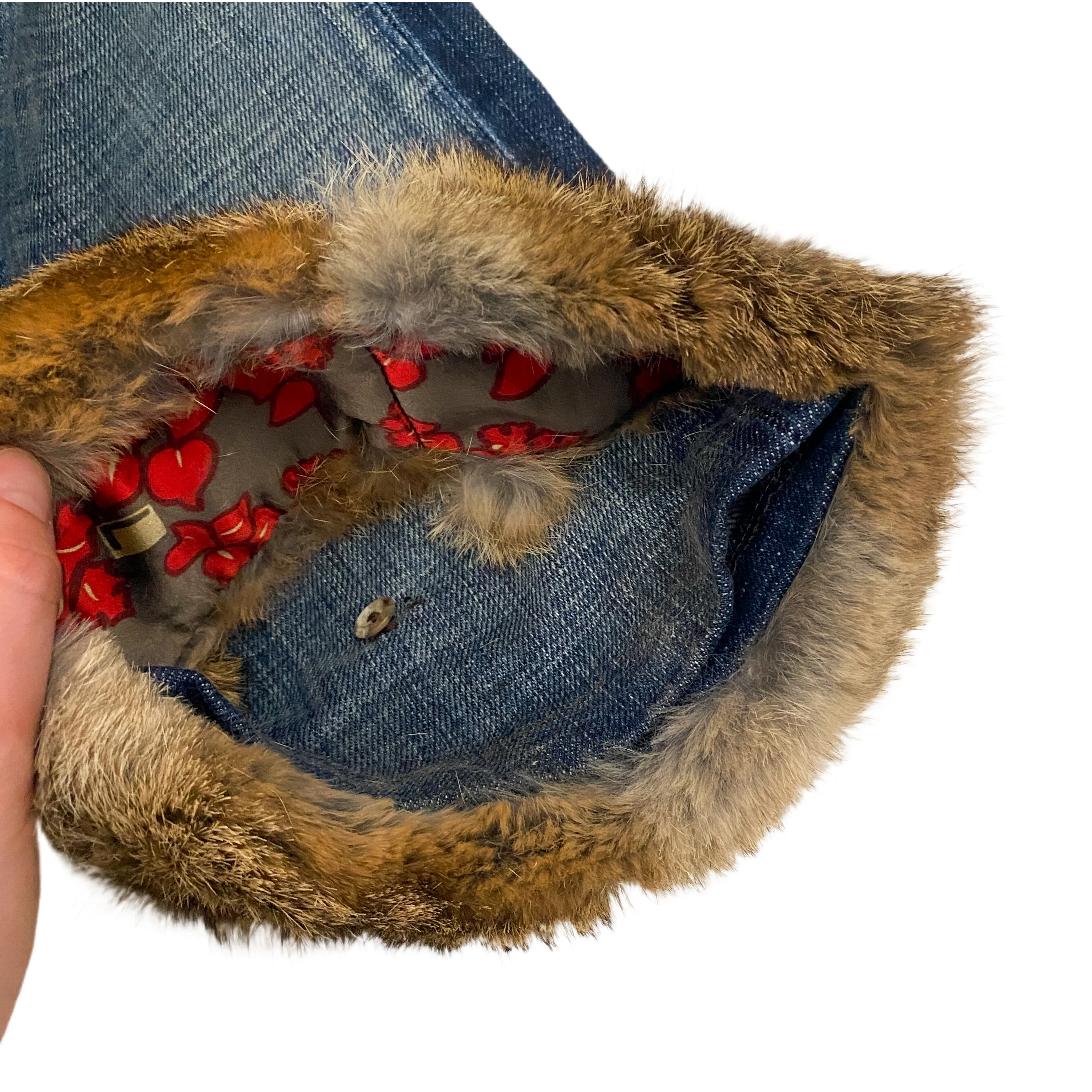 7FAM Low Rise Fur Trim Capris (S)