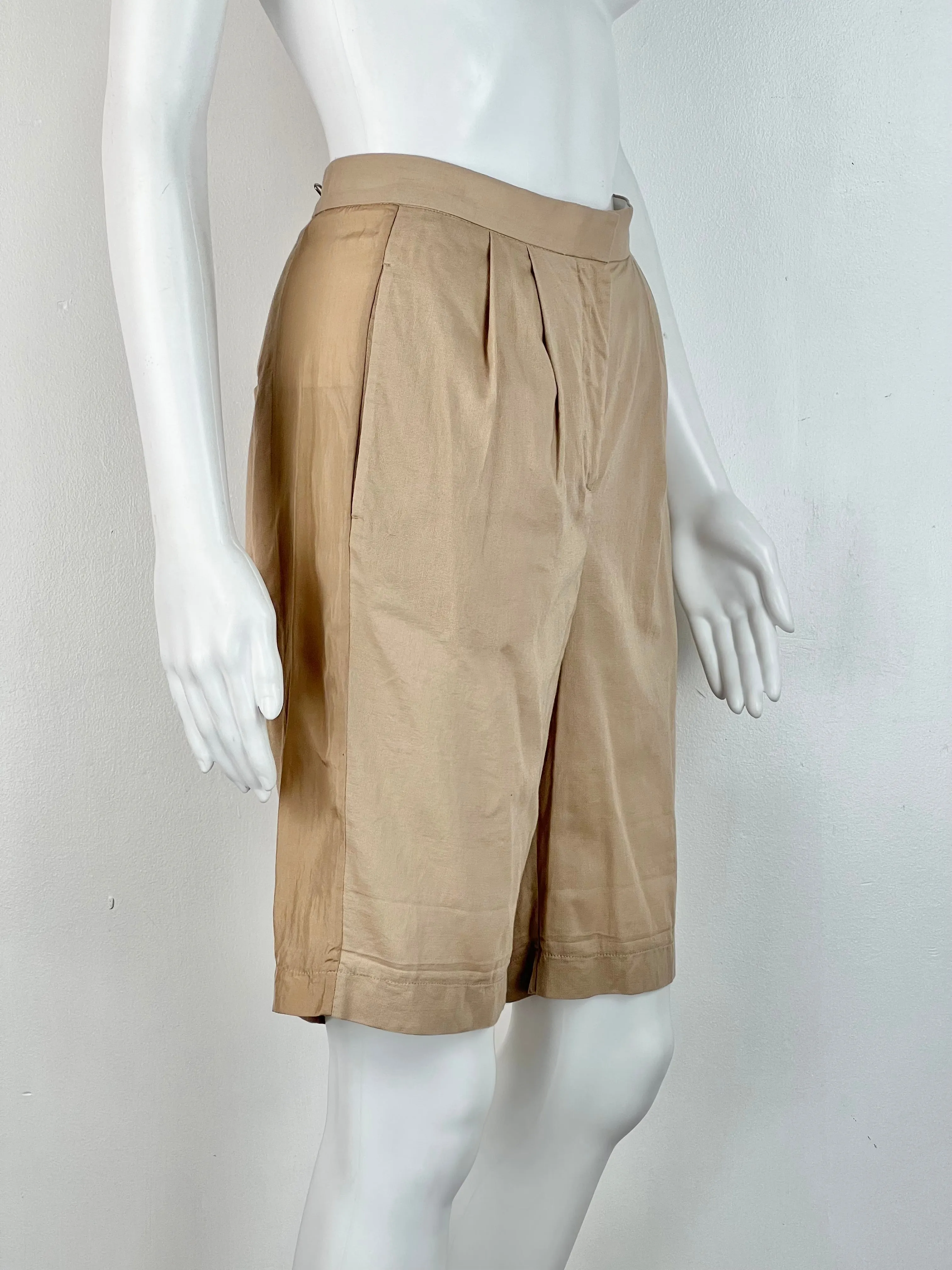 ACNE Sand Cotton/Silk Tailored Shorts - AU8
