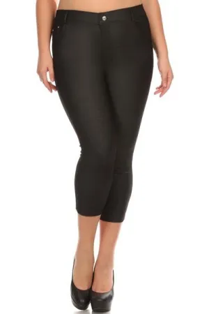 Black Denim Capri Jeggings