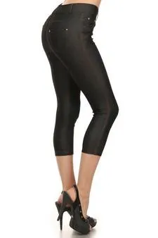 Black Denim Capri Jeggings