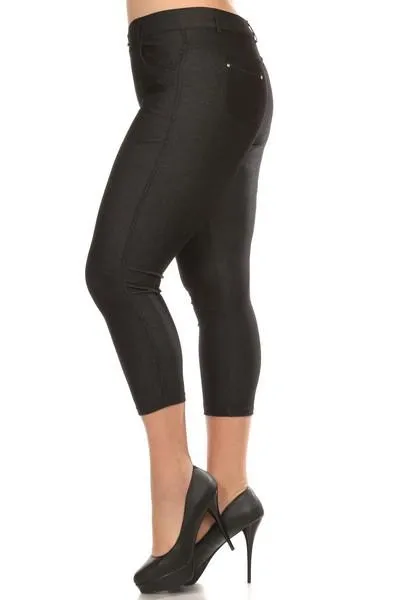 Black Denim Capri Jeggings