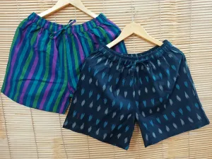 Combo (Pack of 2) Ikat Cotton Shorts for Women