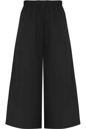 CROPPED WIDE LEG PANTS BLACK