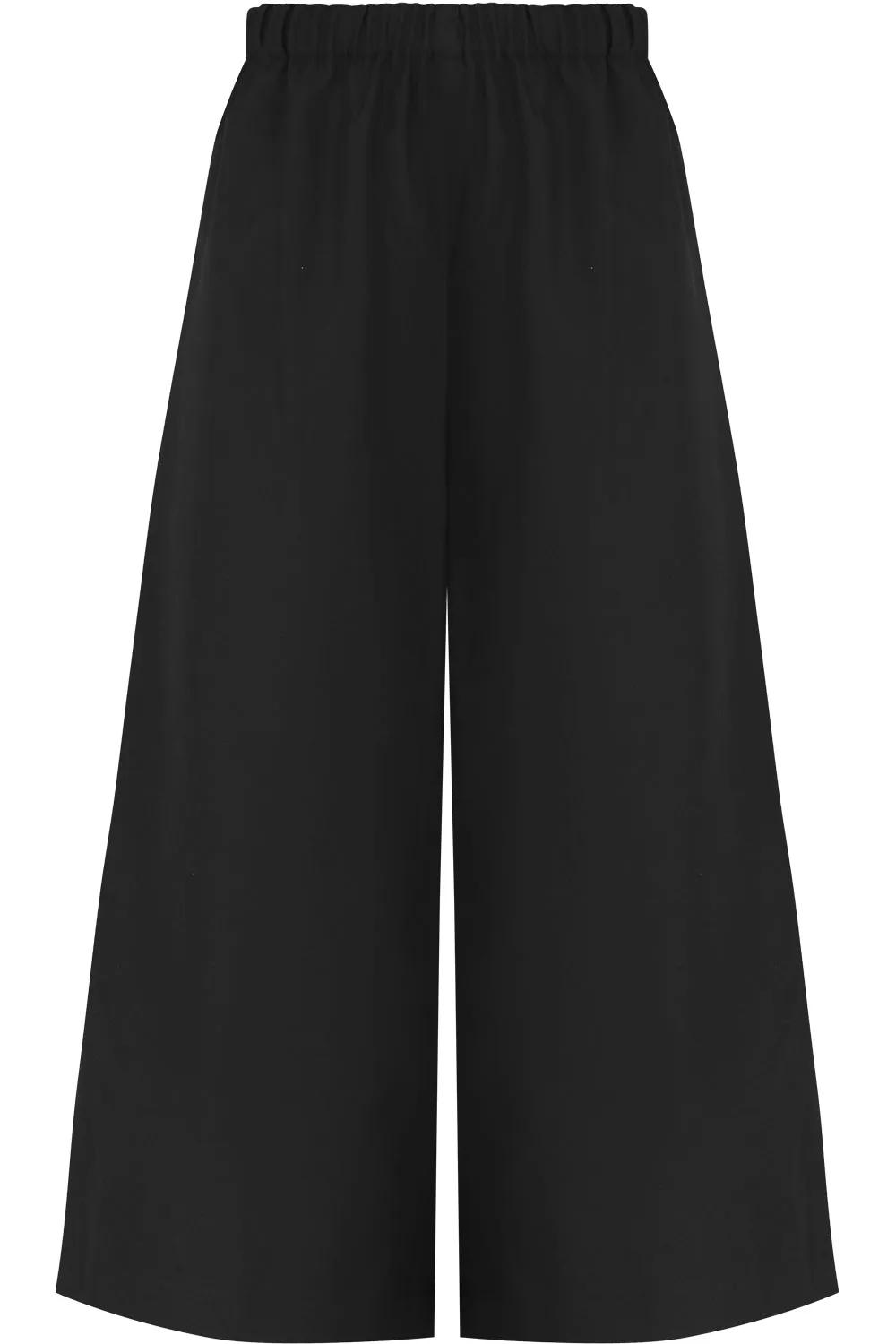 CROPPED WIDE LEG PANTS BLACK