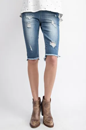 Dean Elastic Denim Capri's