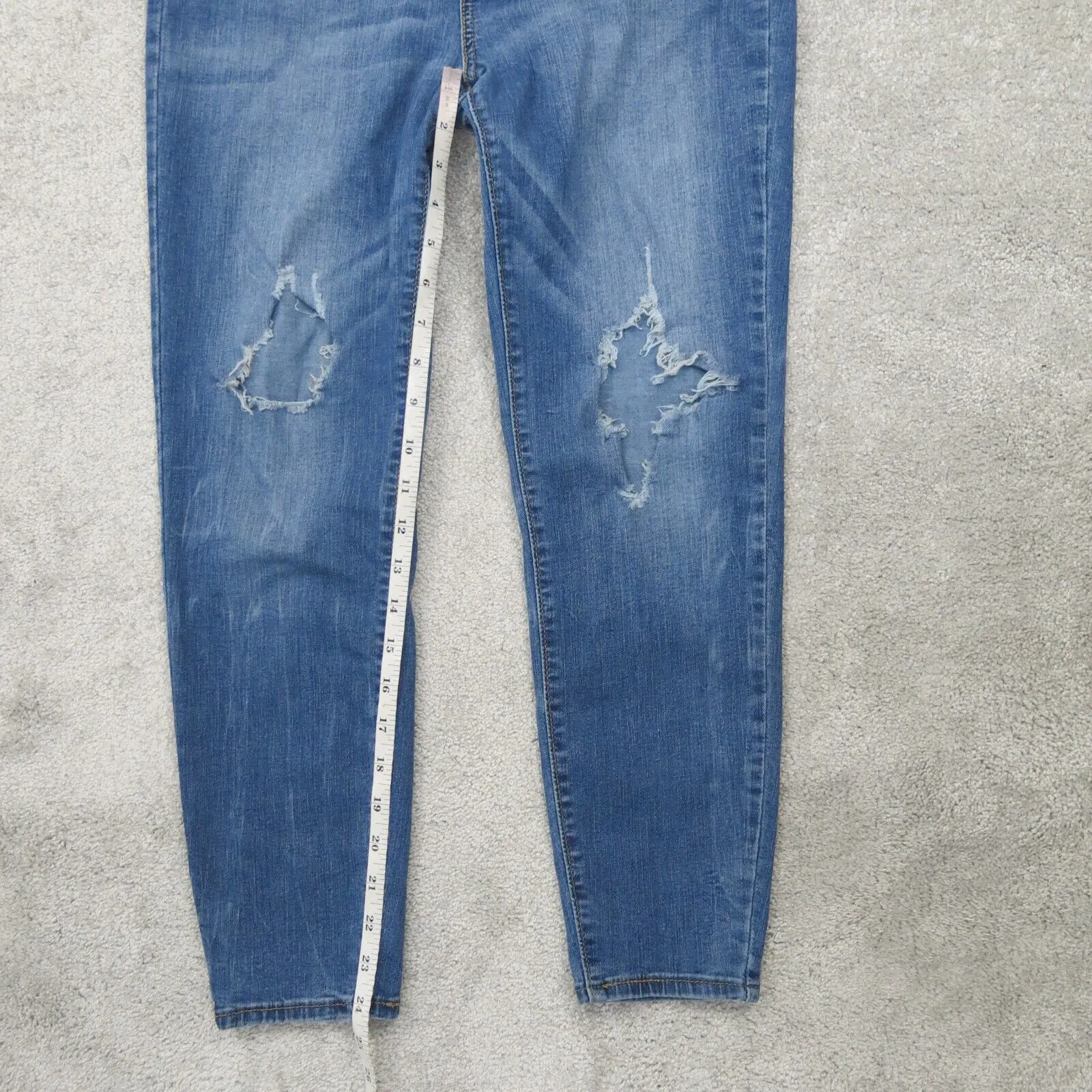 Denizen From Levis Womens Ankle Jegging Jeans Distressed Pockets Blue Size W31