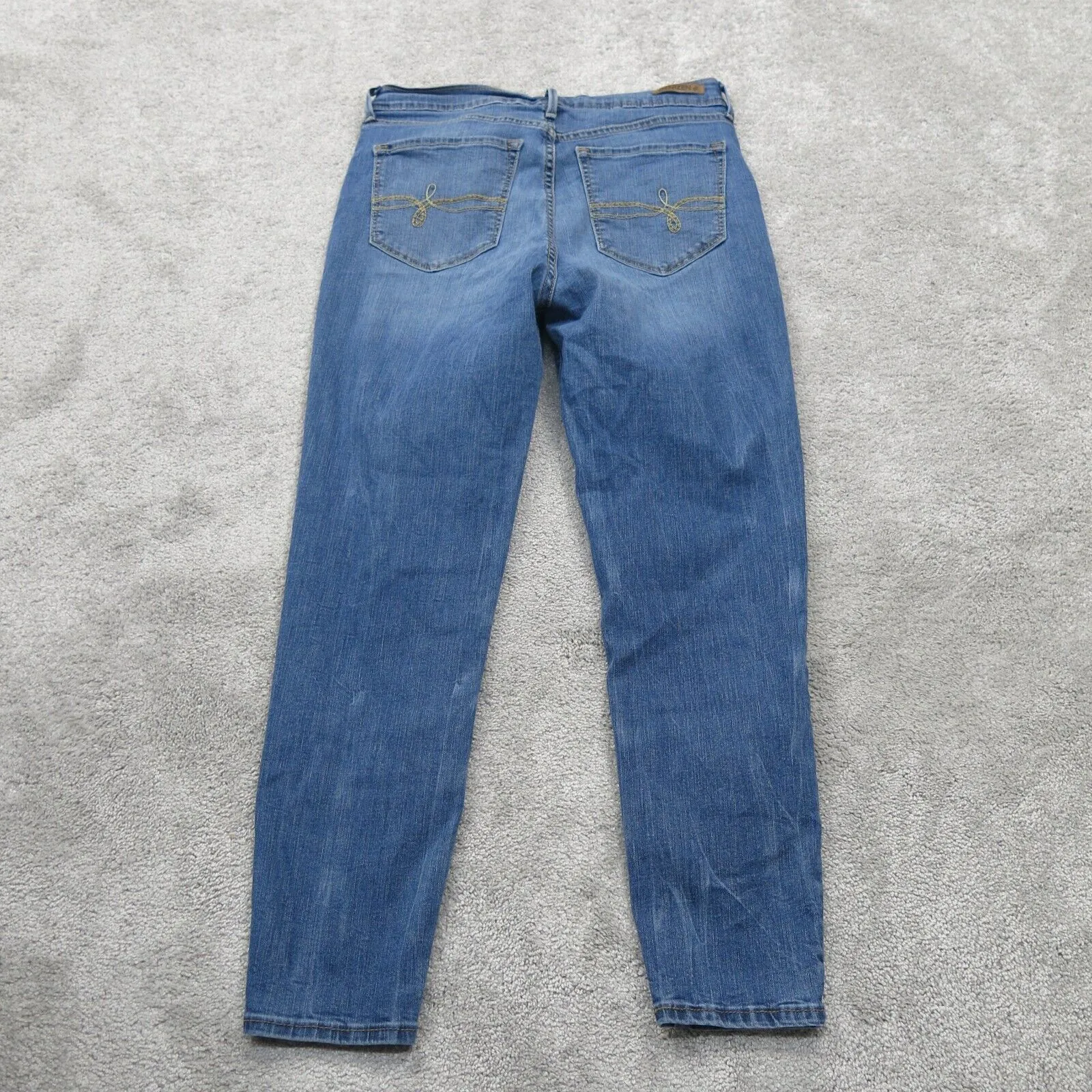 Denizen From Levis Womens Ankle Jegging Jeans Distressed Pockets Blue Size W31