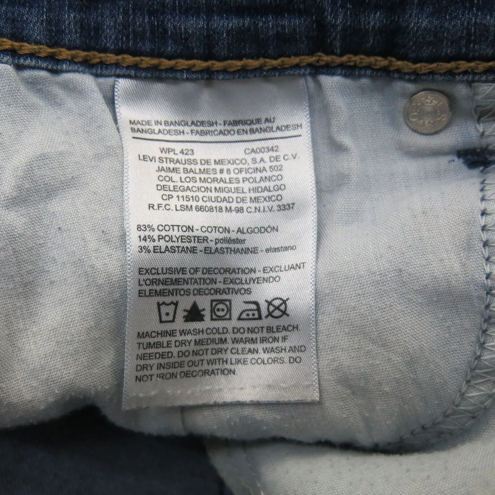 Denizen From Levis Womens Ankle Jegging Jeans Distressed Pockets Blue Size W31