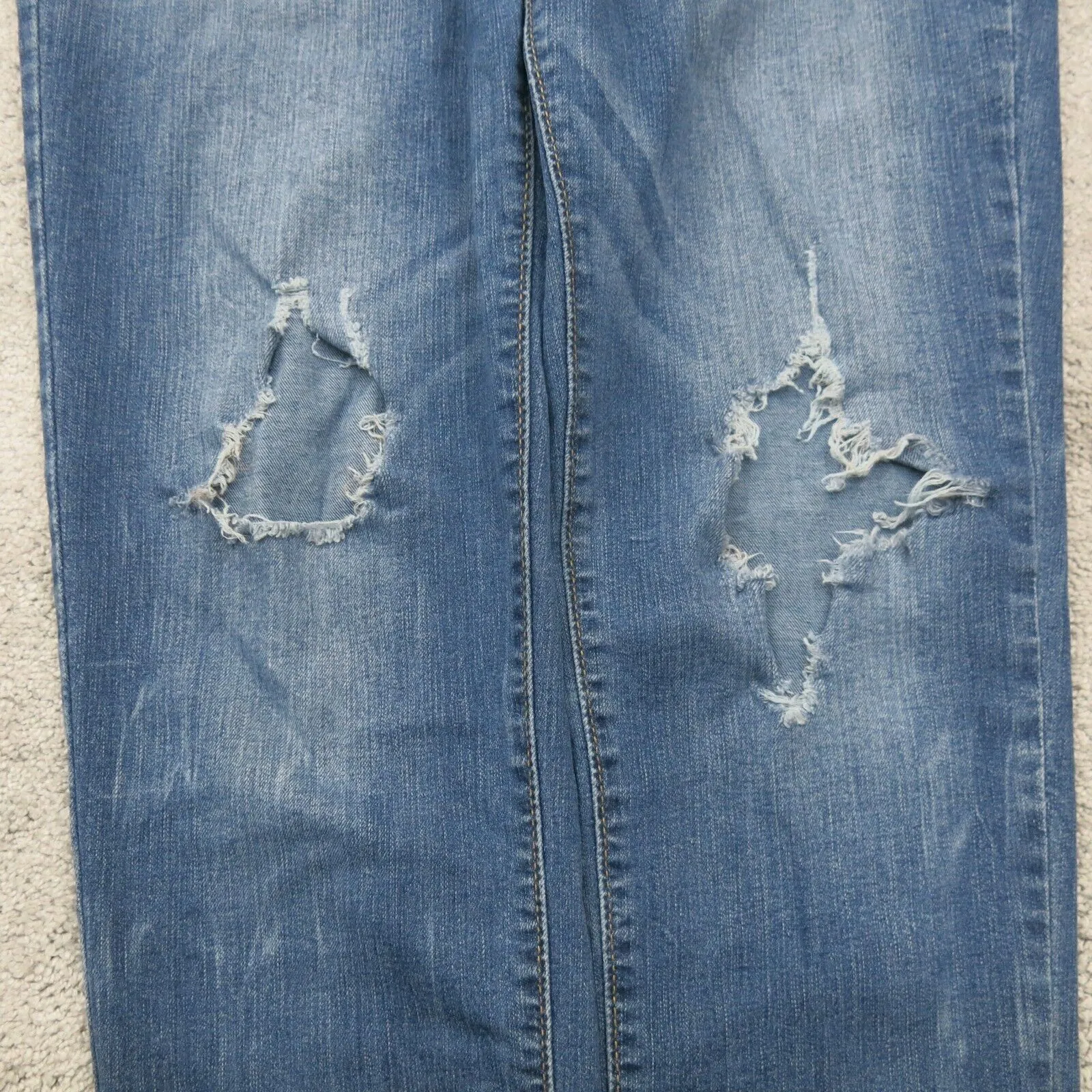 Denizen From Levis Womens Ankle Jegging Jeans Distressed Pockets Blue Size W31