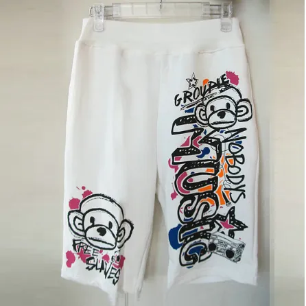 Doodles Printed Hip Hop Dance Loose Harem Shorts