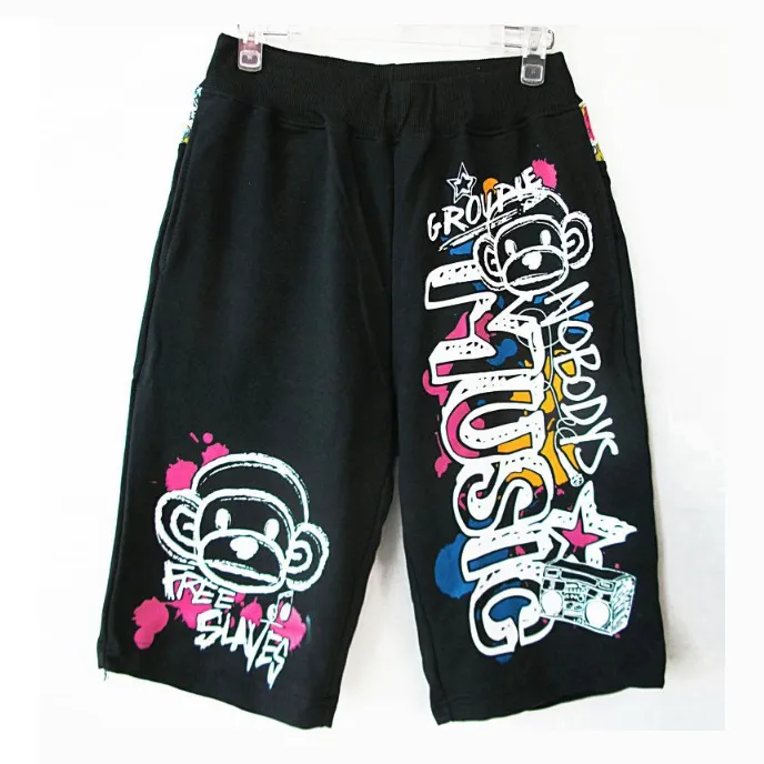 Doodles Printed Hip Hop Dance Loose Harem Shorts
