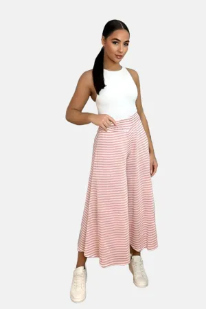 High Waist Stripy Palazzo Trousers