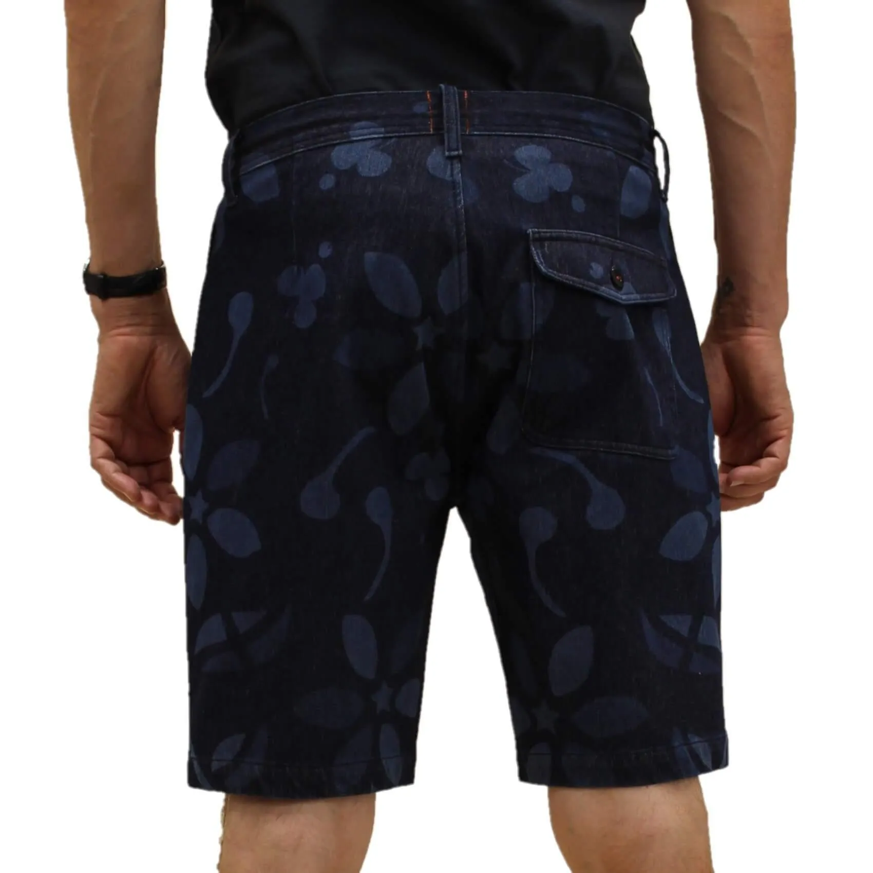 KATO - "The Clip" Flower Print 4-Way Stretch Denit® Shorts
