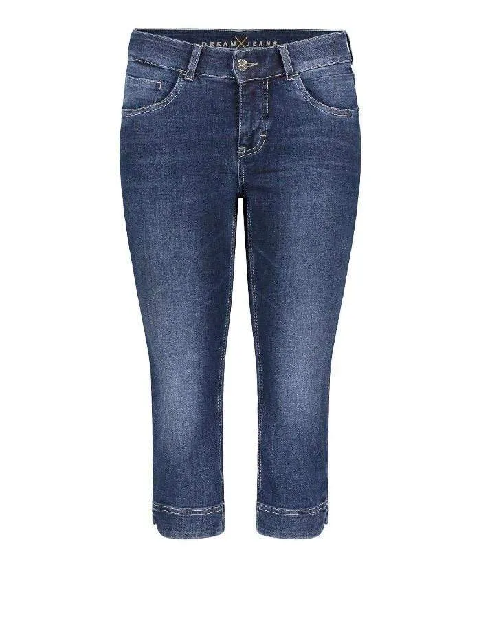 Mac Dream M Capri Cropped Jeans 5469 0355 D853 Dark Used Denim