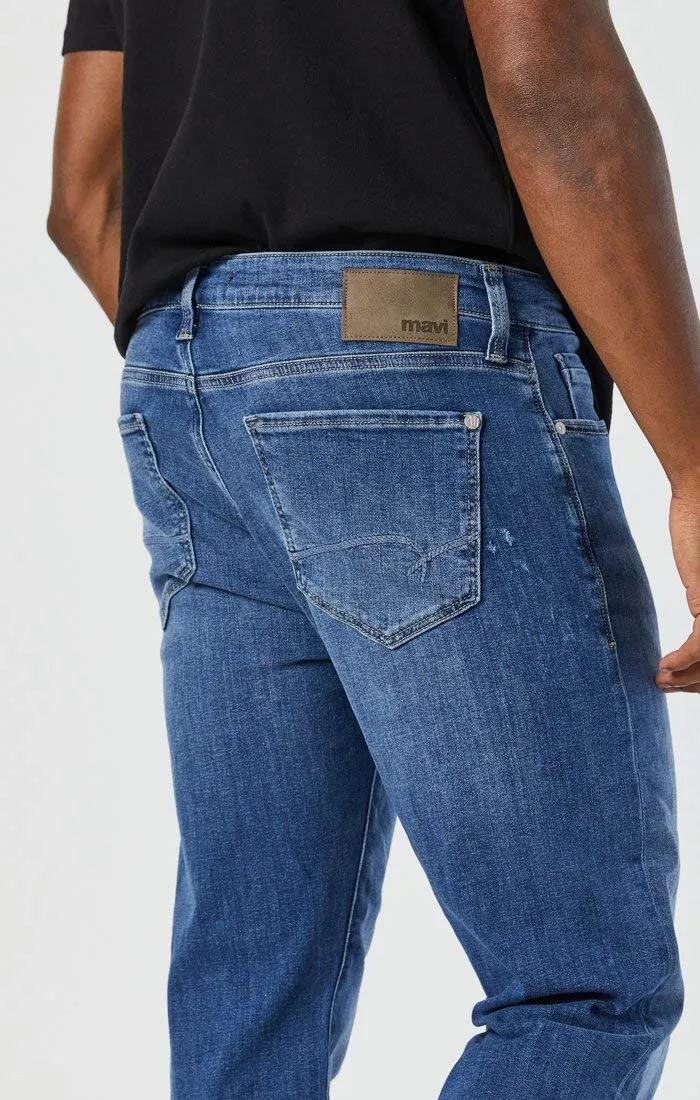 Mavi Men's Zach Mid Foggy Feather Blue Size 32/32 Straight Leg Regular Fit Jeans