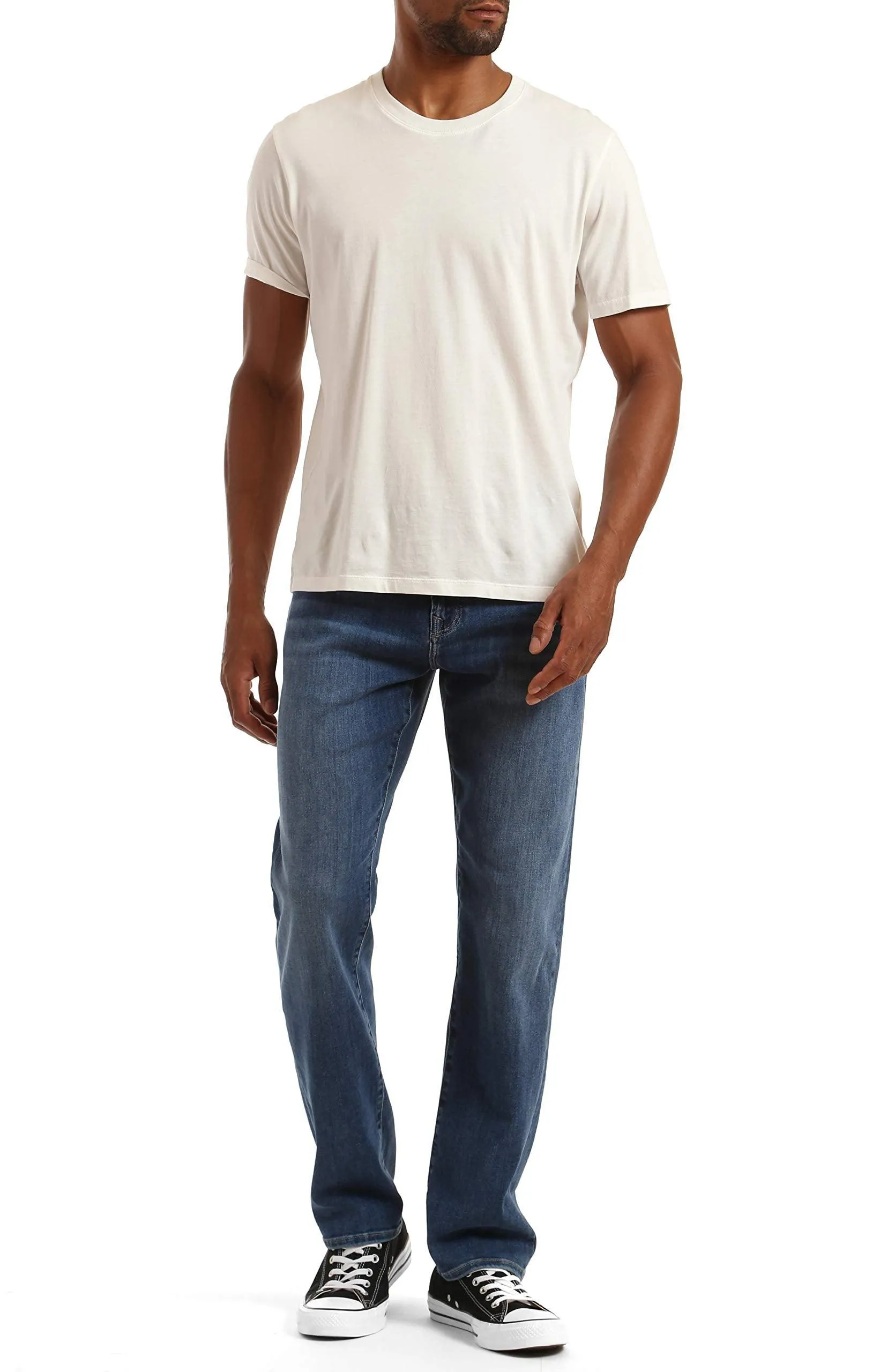 Mavi Men's Zach Mid Foggy Feather Blue Size 32/32 Straight Leg Regular Fit Jeans