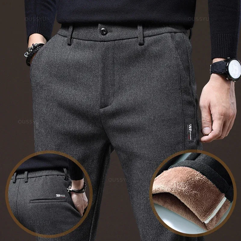 Men's Winter Fleece-Lined Casual Pants