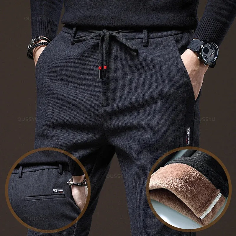 Men's Winter Fleece-Lined Casual Pants