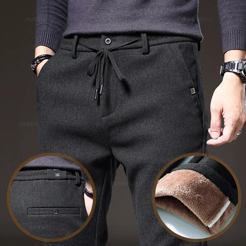 Men's Winter Fleece-Lined Casual Pants