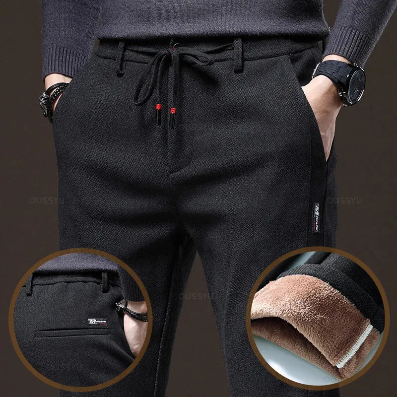 Men's Winter Fleece-Lined Casual Pants