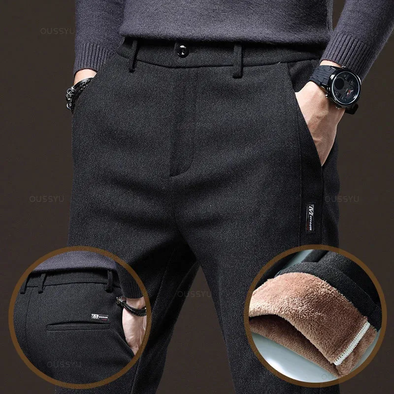 Men's Winter Fleece-Lined Casual Pants