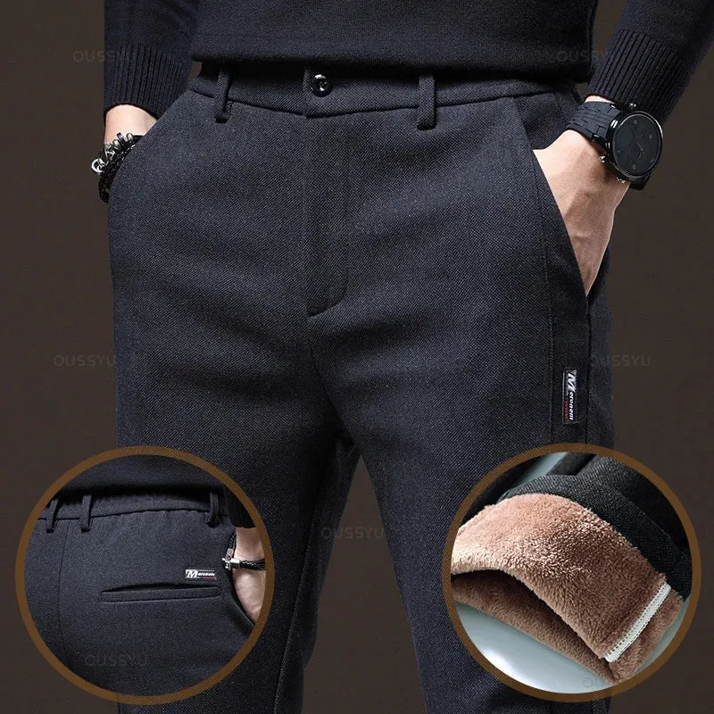 Men's Winter Fleece-Lined Casual Pants