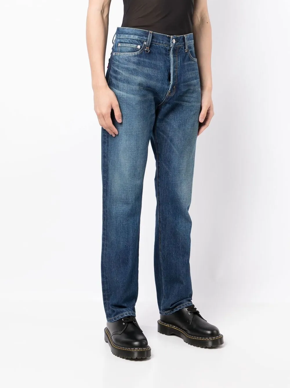 Mid-Rise Straight-Leg Jeans