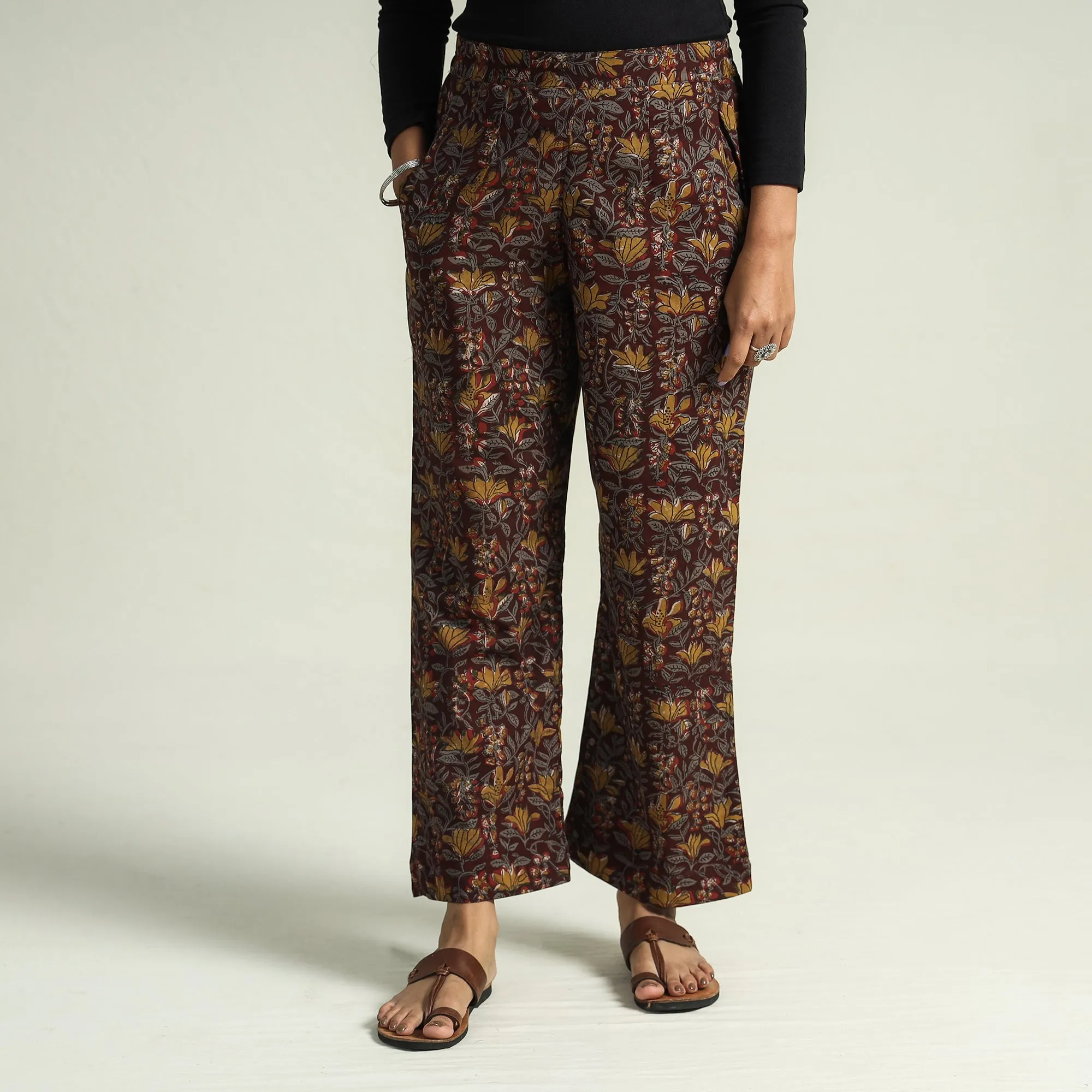 Multicolor - Bagru Block Printed Cotton Elasticated Palazzo