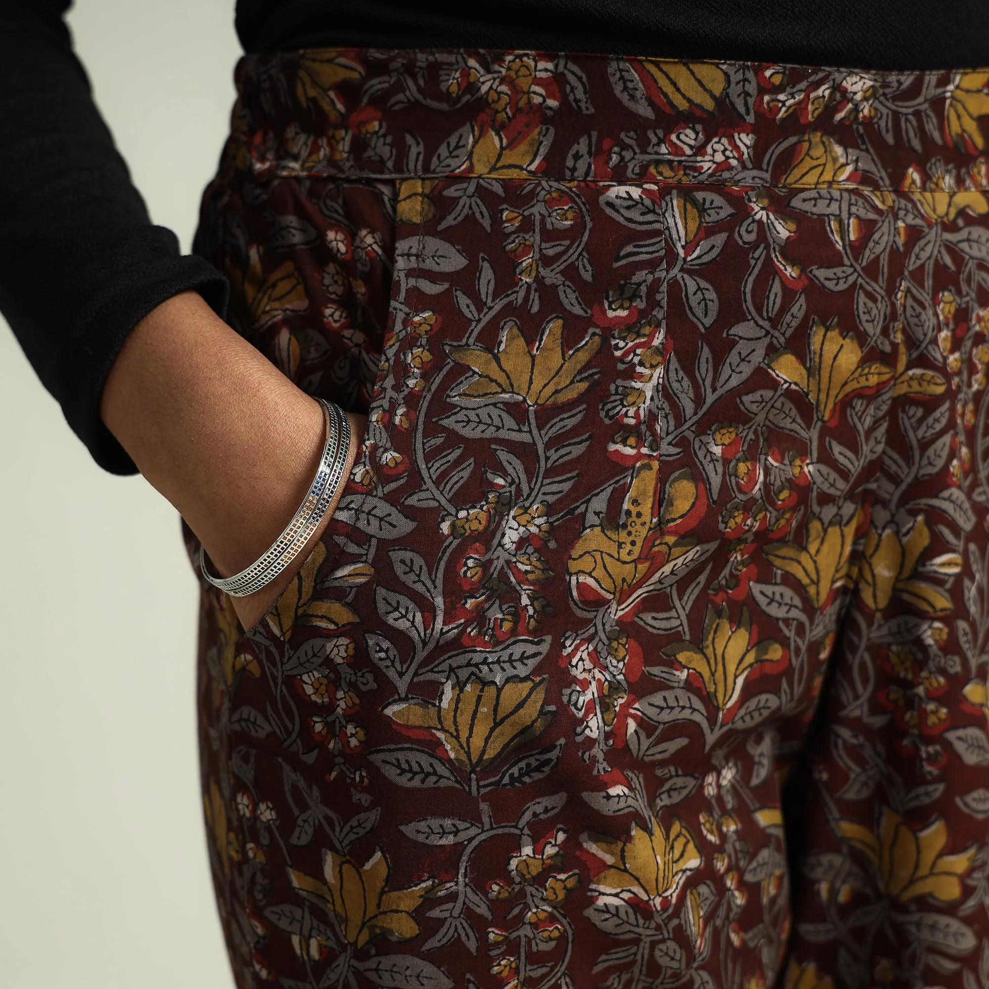 Multicolor - Bagru Block Printed Cotton Elasticated Palazzo
