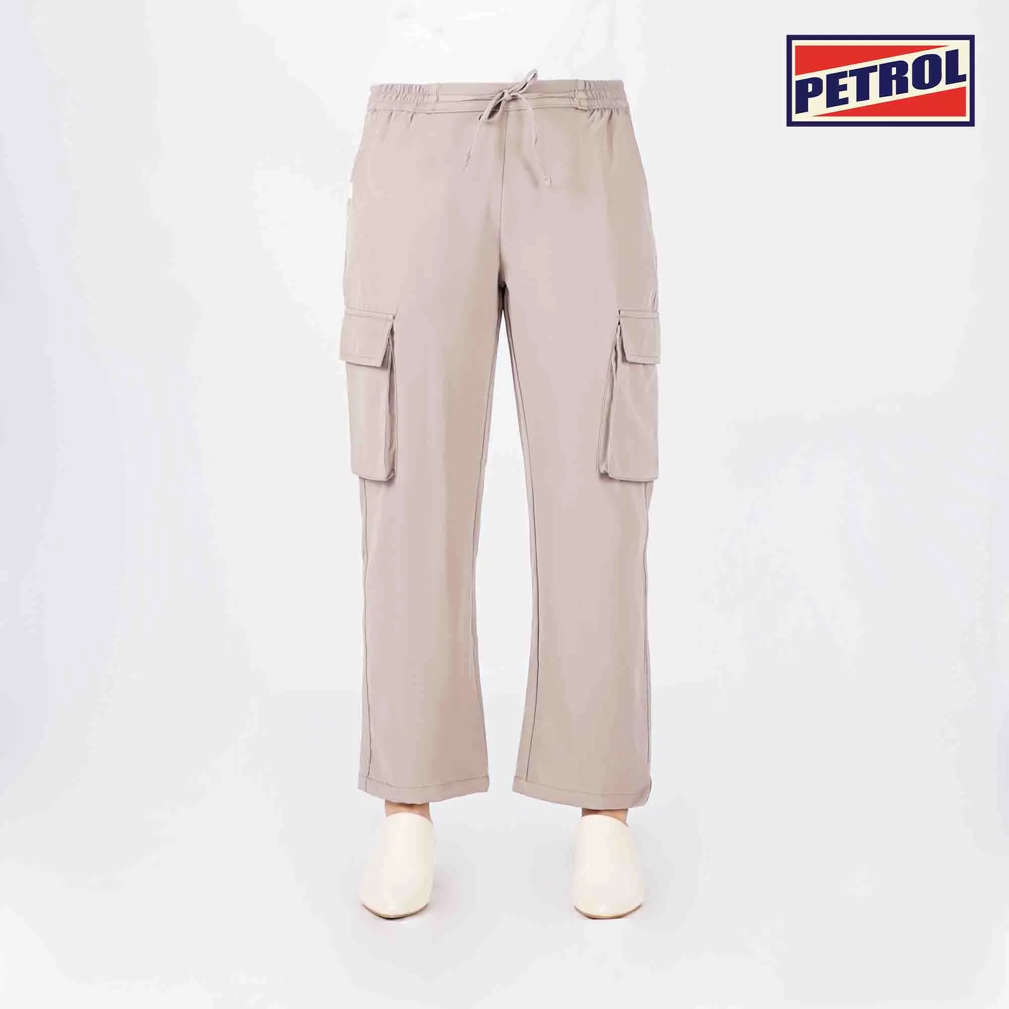 Petrol Ladies Basic Non-Denim Cargo Pants Mid-Rise Rinse Wash Fabric 169300 (Taupe)