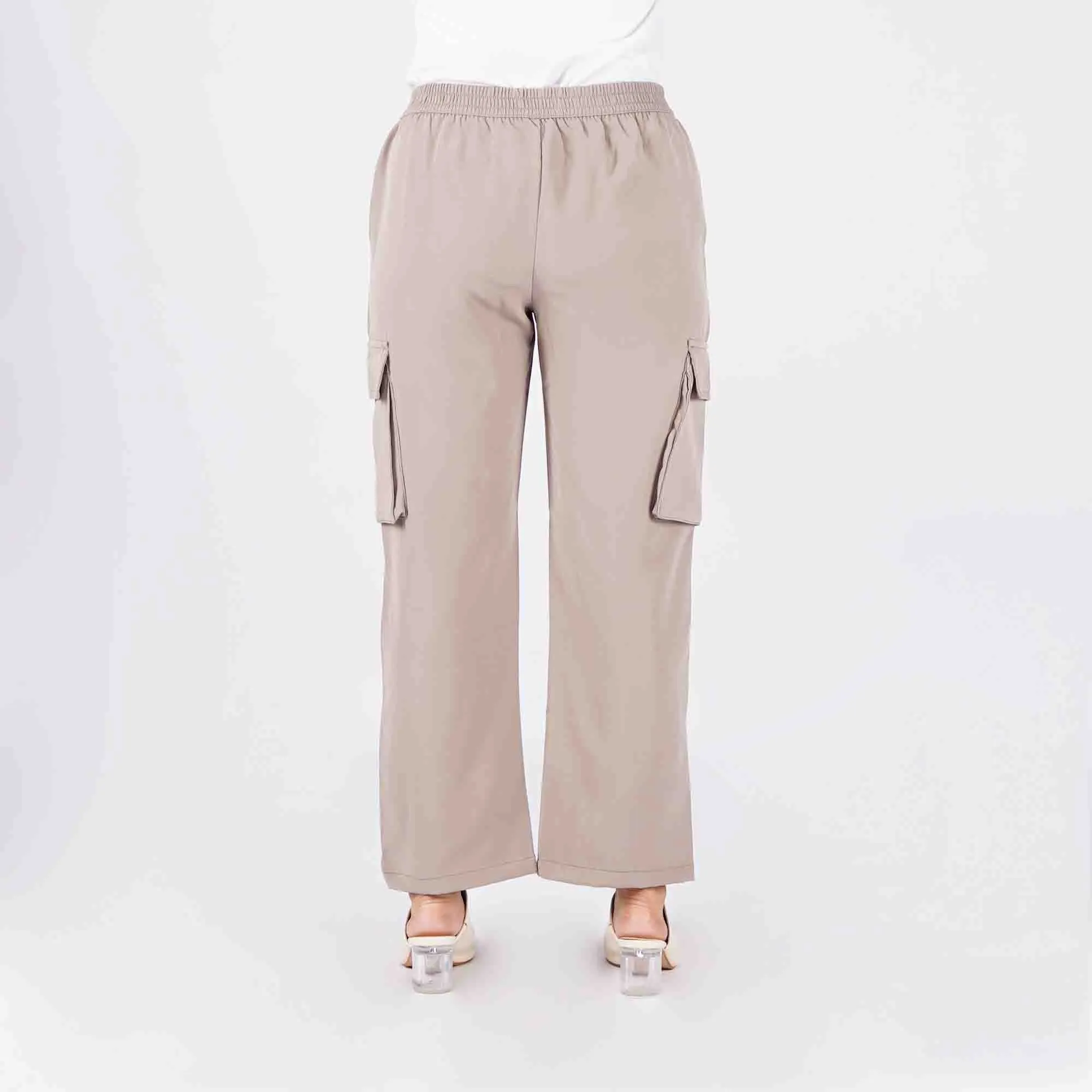 Petrol Ladies Basic Non-Denim Cargo Pants Mid-Rise Rinse Wash Fabric 169300 (Taupe)