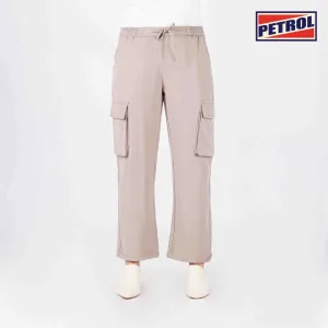 Petrol Ladies Basic Non-Denim Cargo Pants Mid-Rise Rinse Wash Fabric 169300 (Taupe)
