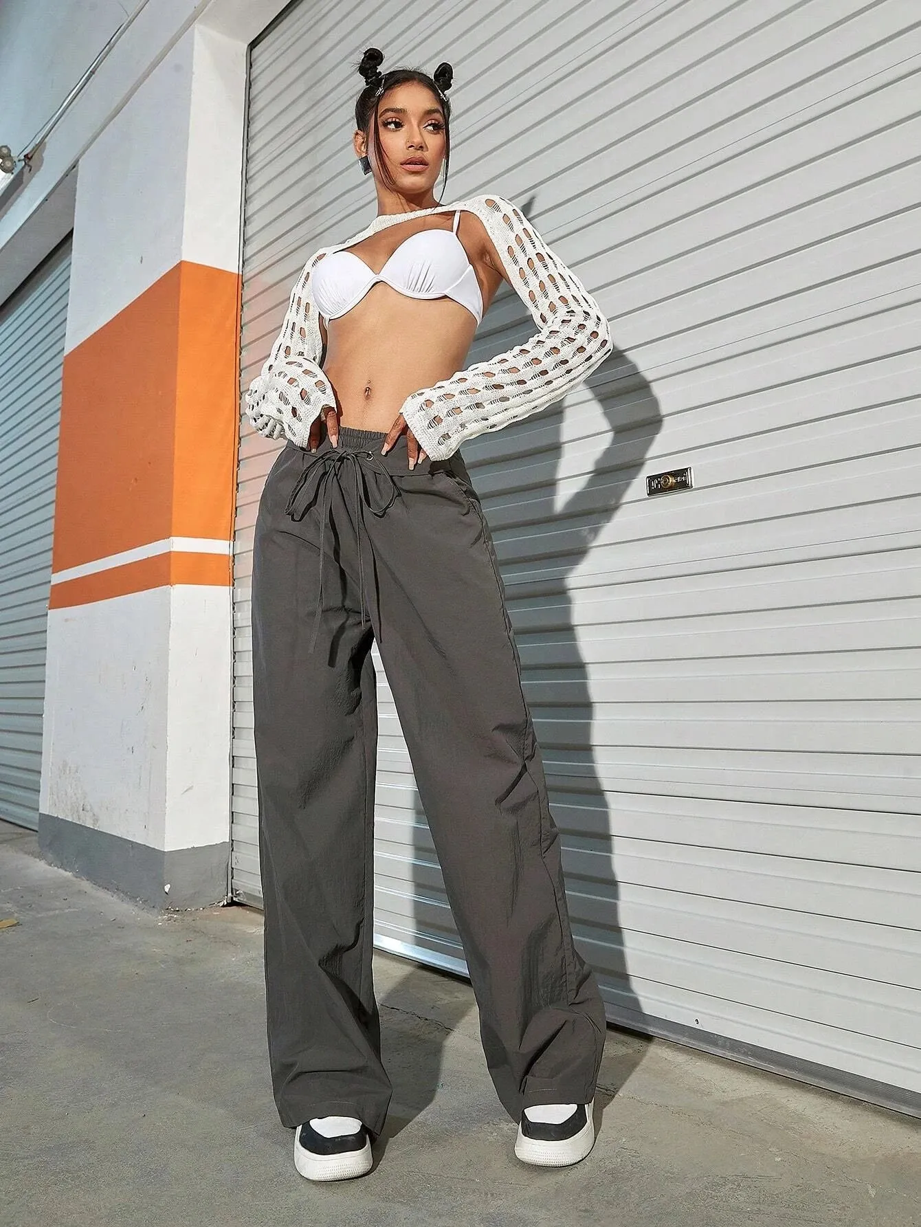Pocket Drawstring Waist Cargo Pant