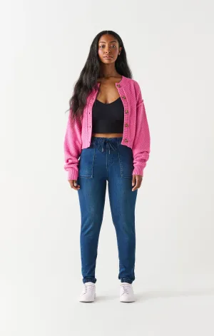Sofia Knit Denim Jogger | Dark Indigo Wash