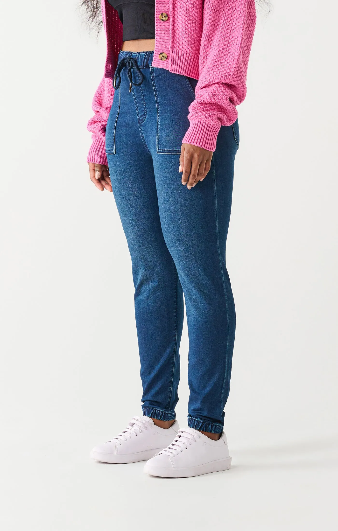 Sofia Knit Denim Jogger | Dark Indigo Wash