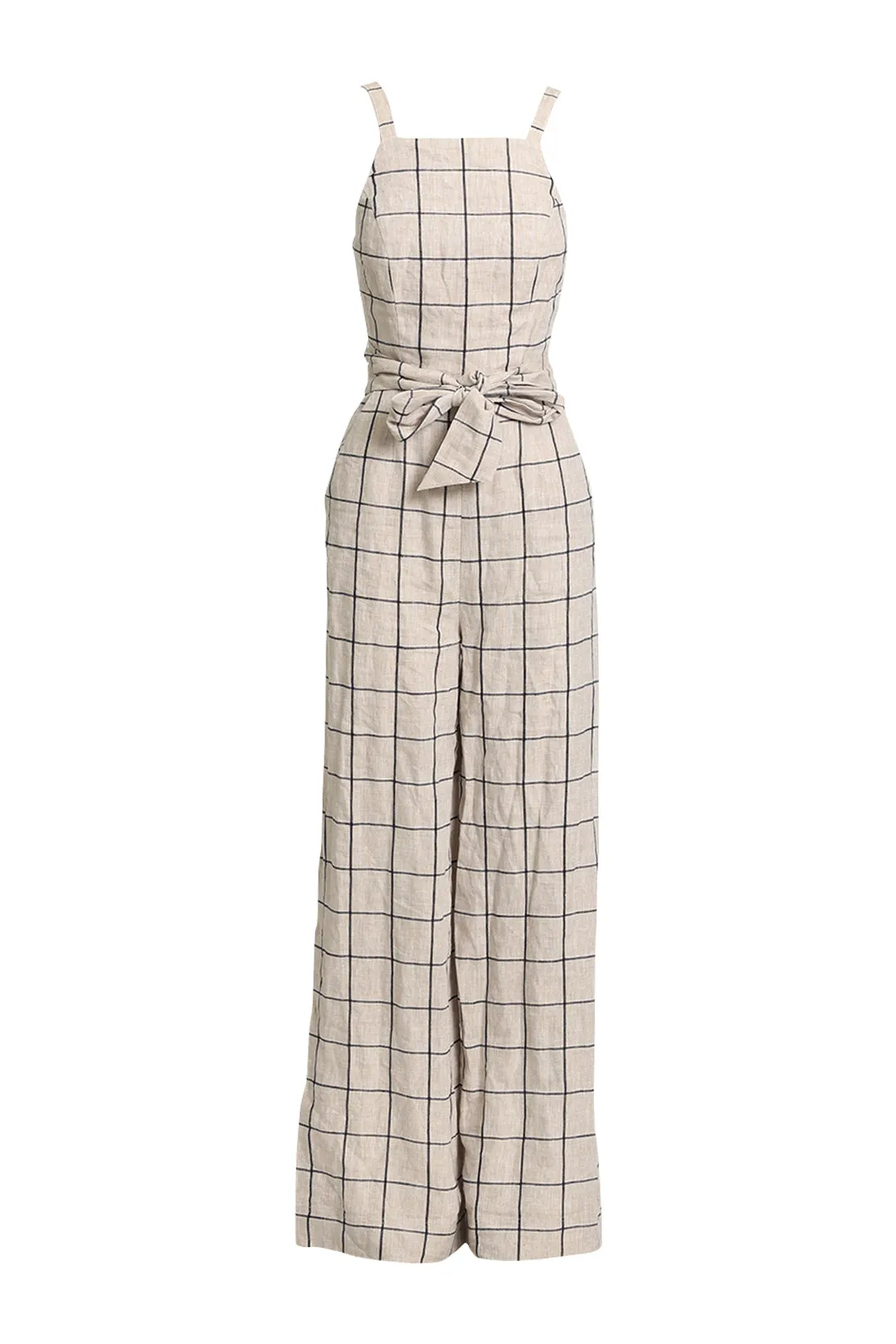 The Jas Linen Check Jumpsuit