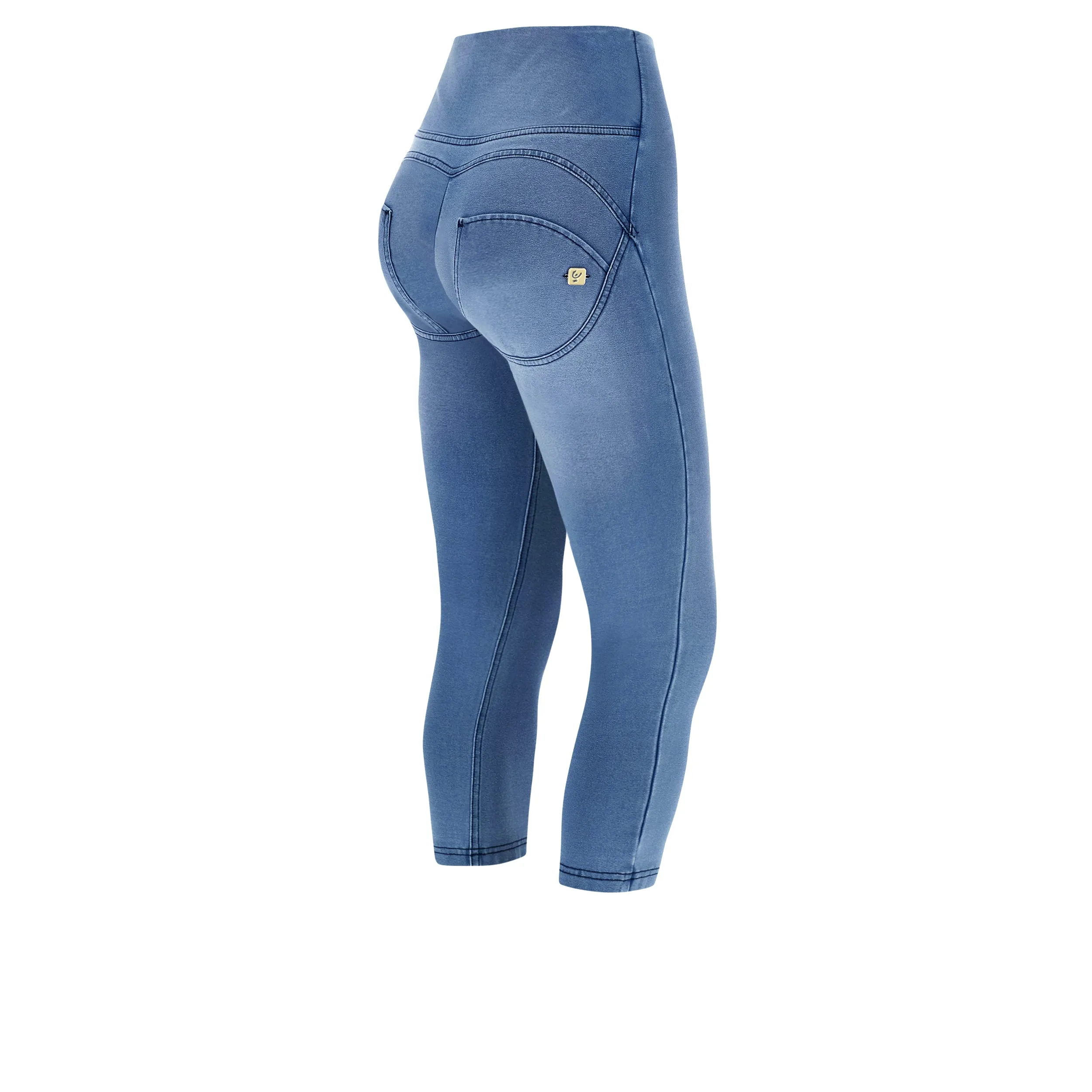 (WRUP15HS304-J4B) Washed Denim Look Hoge Taille WR.UP® in Enkel Lengte