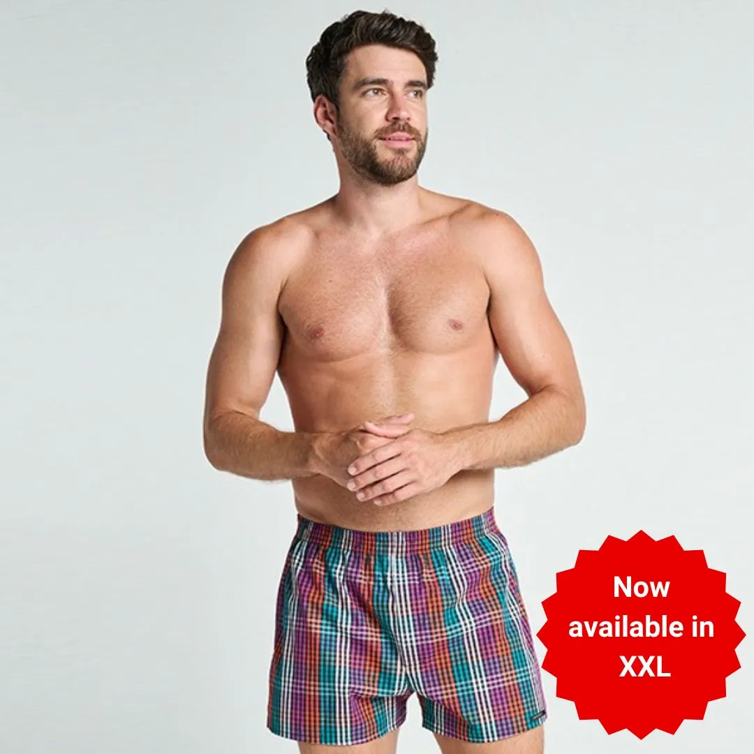 Zone 100% Cotton Woven Boxer Shorts with Side Pockets
