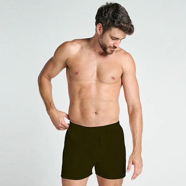 Zone 100% Cotton Woven Boxer Shorts with Side Pockets